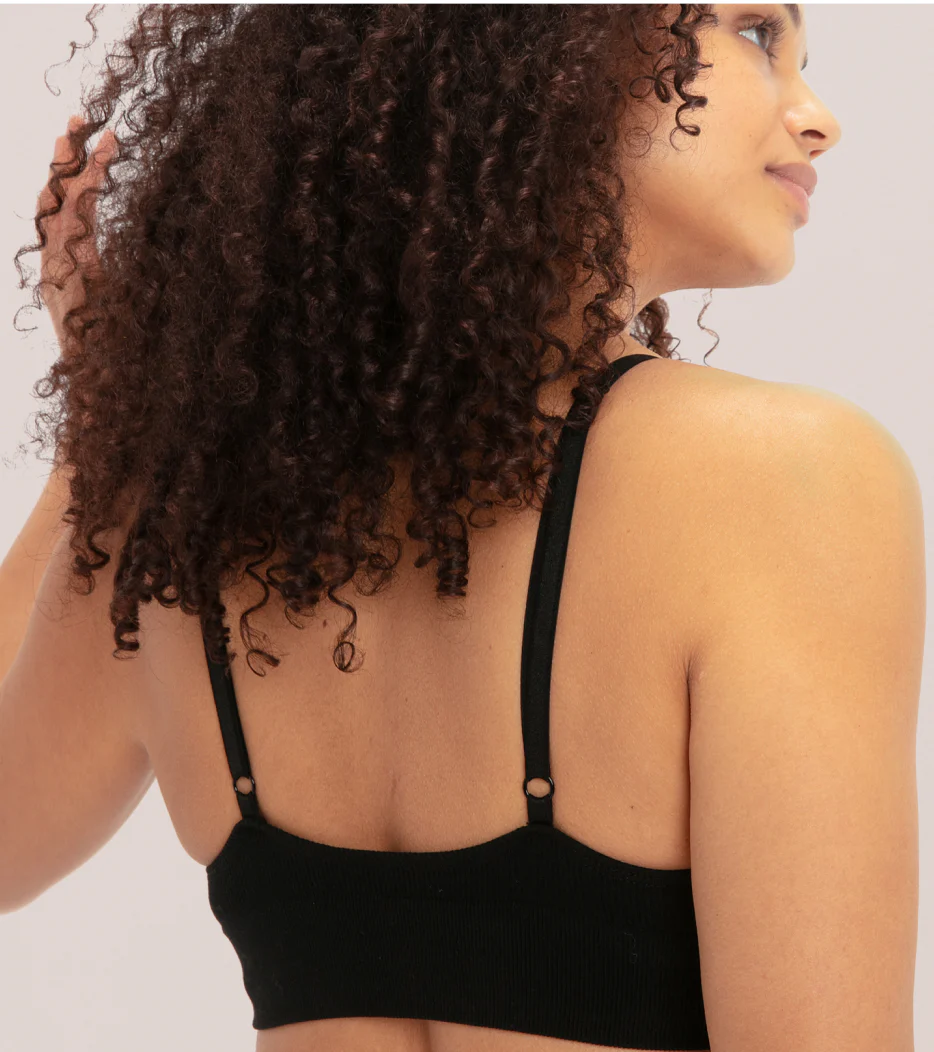 Seamless Ribbed bra - Black - Image 3