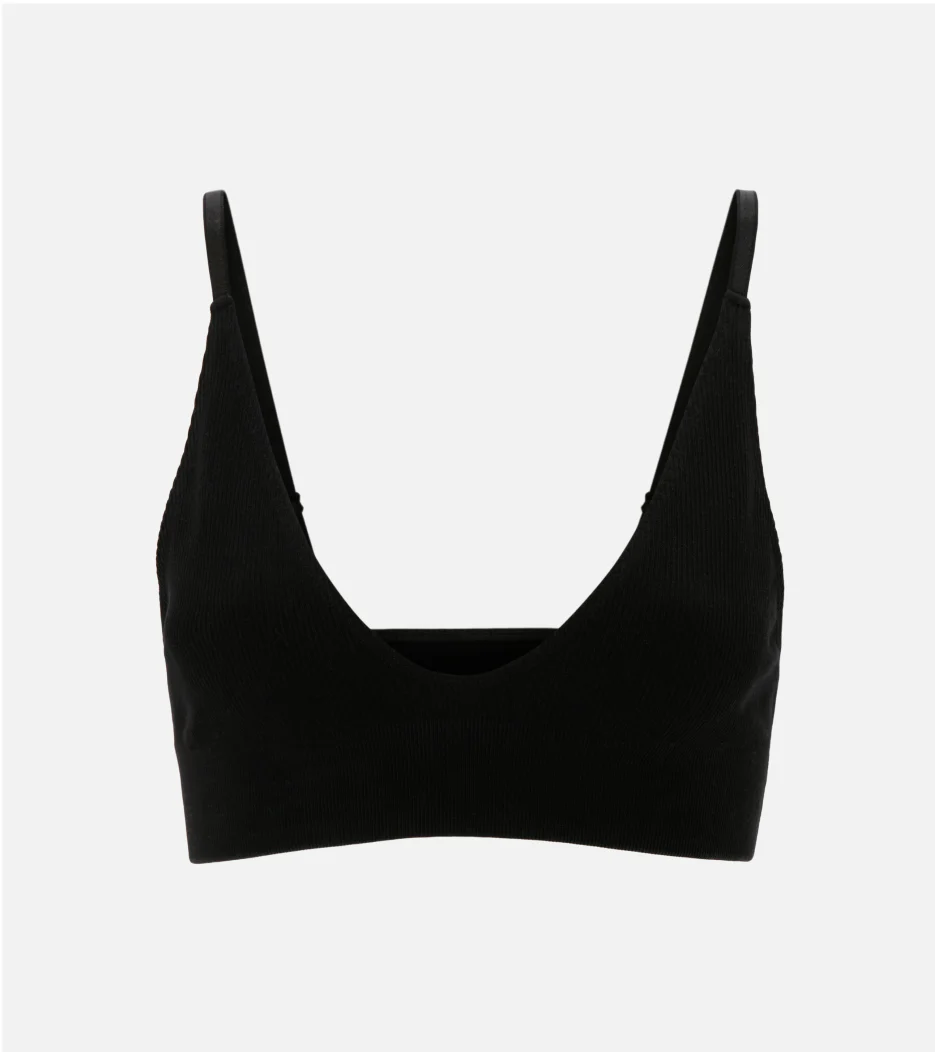 Seamless Ribbed bra - Black - Image 4